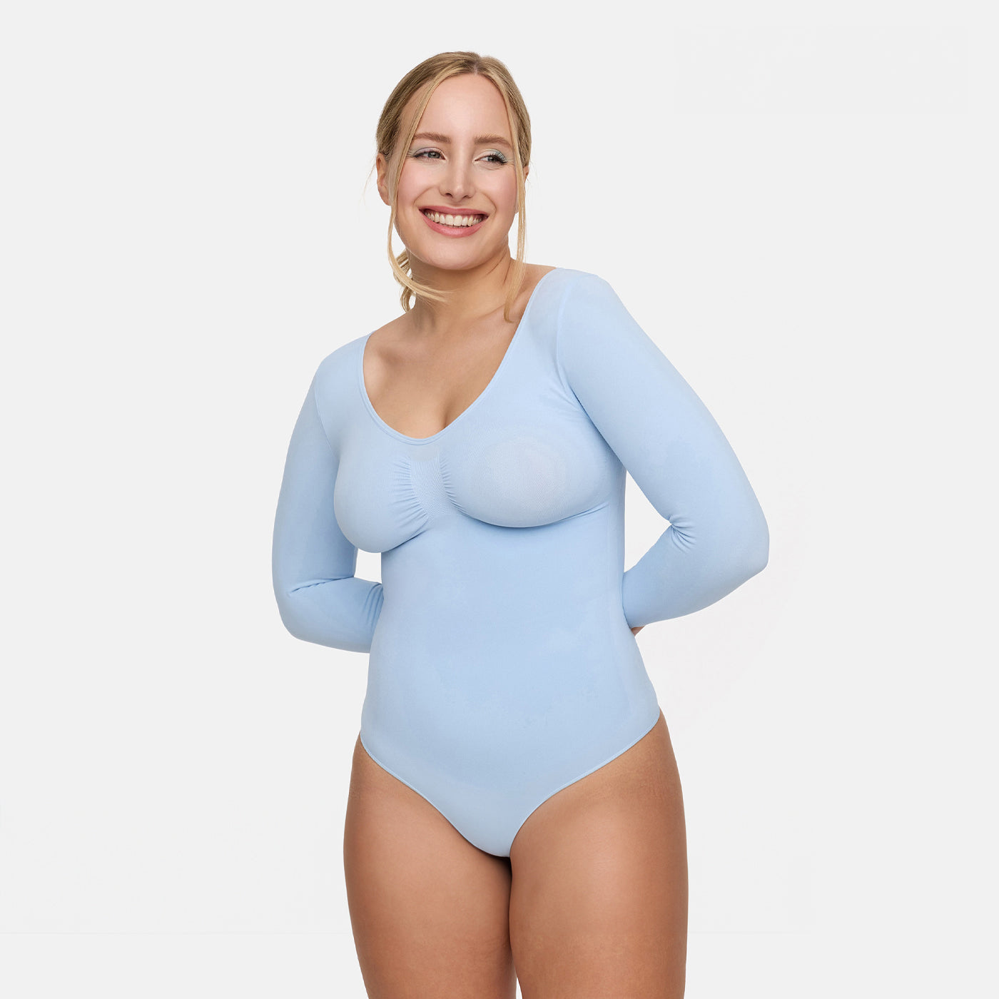 Body sculptant à manches longues avec string